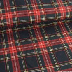 Tissu Tartan écossais bleu marine et rouge