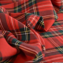Tissu Tartan écossais rouge