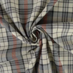 Tissu Tartan Gris et écru