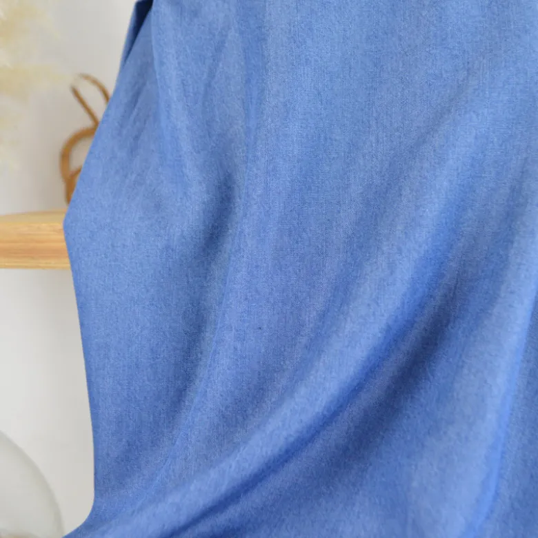 Tissu Tencel - sergé Fin bleu jean