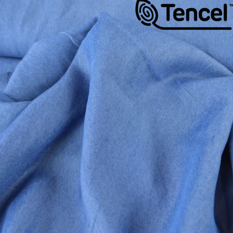 Tissu Tencel - sergé Fin bleu jean