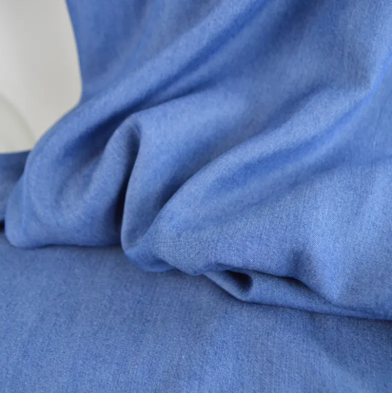 Tissu Tencel - sergé Fin bleu jean