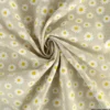 Tissu toile aspect lin Daisy motifs marguerites fond lin - OEKO TEX