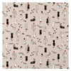 Tissu toile aspect lin motifs Chats - OEKO TEX