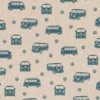 Tissu toile aspect lin motifs Vans et combis bleus Volkswagen - OEKO TEX