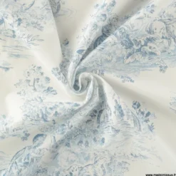 Tissu Toile de Jouy Manon Bleu