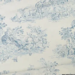 Tissu Toile de Jouy Manon Bleu