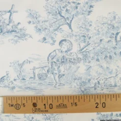 Tissu Toile de Jouy Manon Bleu