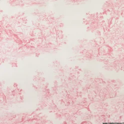 Tissu Toile de Jouy Manon Rouge