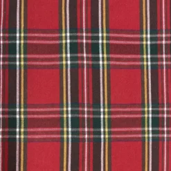 Tissu toile demi natté Ecossais rouge et vert
