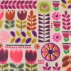Tissu toile enduite graphique fleurie