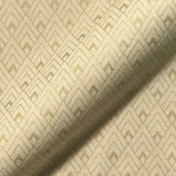 Tissu toile Lurex doré motif Art déco fond écru - OEKO TEX