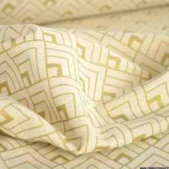 Tissu toile Lurex doré motif Art déco fond écru - OEKO TEX