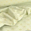 Tissu toile Lurex doré motif Art déco fond Menthe - OEKO TEX