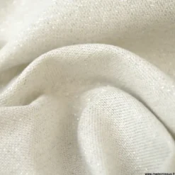 Tissu toile Polycoton Cubex Ecru lurex Argent