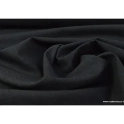 Tissu Toile polyester viscose pantalon anthracite chiné