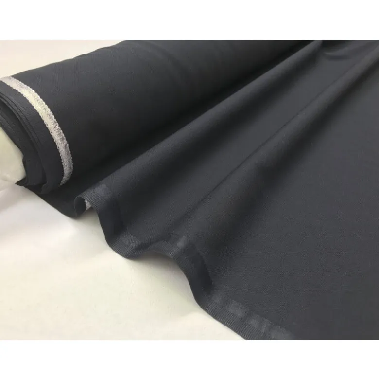 Tissu Toile polyester viscose pantalon marine