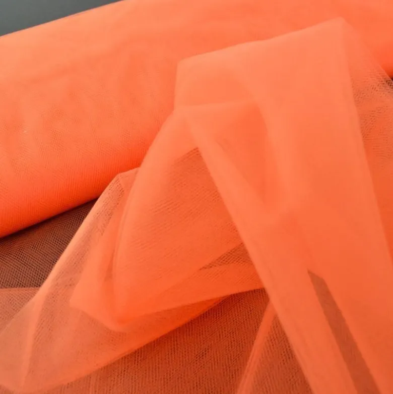 Tissu Tulle souple robe de mariée orange en 3.00m de large