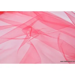 Tissu Tulle souple robe de mariée rouge en 3.00m de large .