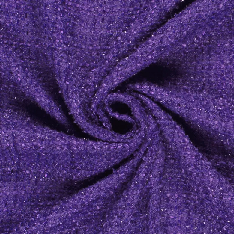 Tissu tweed effet lurex violet - Imani
