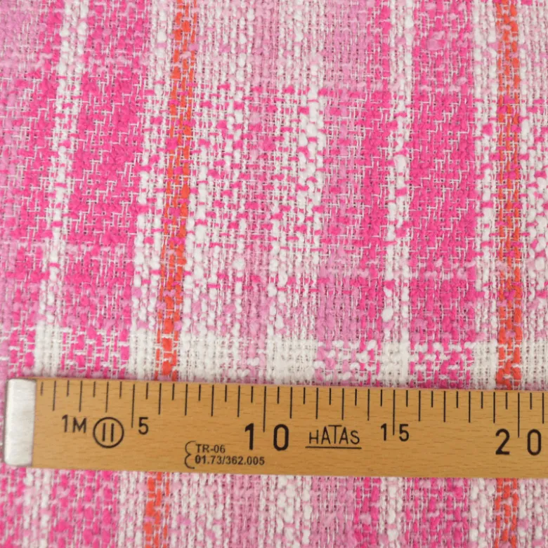 Tissu Tweed esprit Chanel - Fuchsia