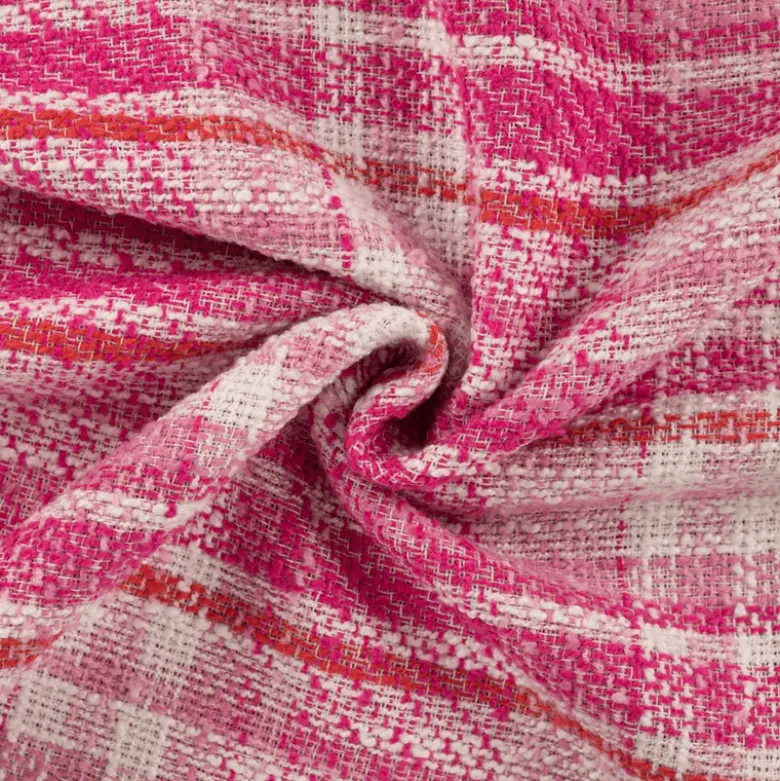 Tissu Tweed esprit Chanel - Fuchsia