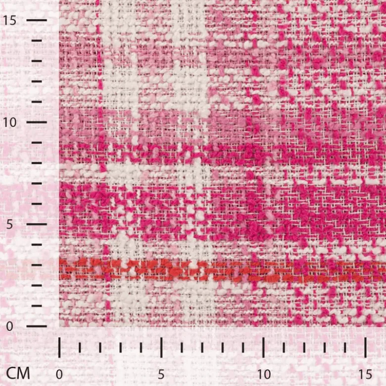 Tissu Tweed esprit Chanel - Fuchsia