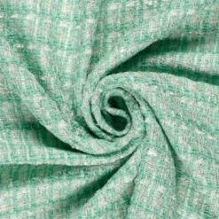 Tissu Tweed Lurex esprit Chanel Vert menthe