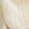 Tissu Tweed Lurex laine esprit Chanel - blanc cassé