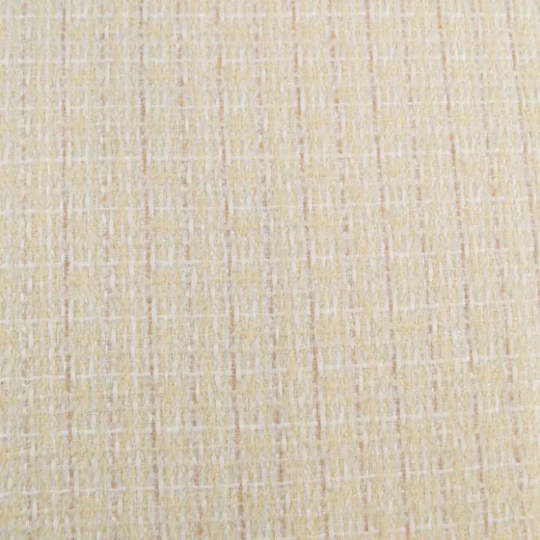 Tissu Tweed Lurex laine esprit Chanel - blanc cassé