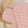 Tissu Tweed Lurex laine esprit Chanel - Rose