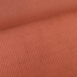 Tissu Velours cotelé grosses côtes Brique - OEKO TEX