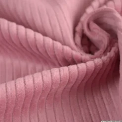 Tissu Velours cotelé grosses côtes Vieux Rose - OEKO TEX