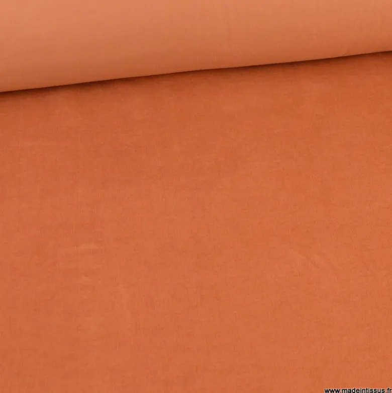 Tissu Velours cotelé milleraies écureuil -label Oeko tex