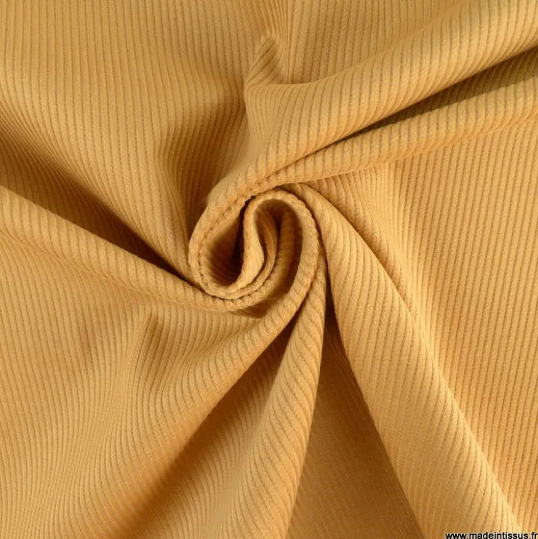Tissu Velours cotelé 500 raies coloris Camel - OEKO TEX