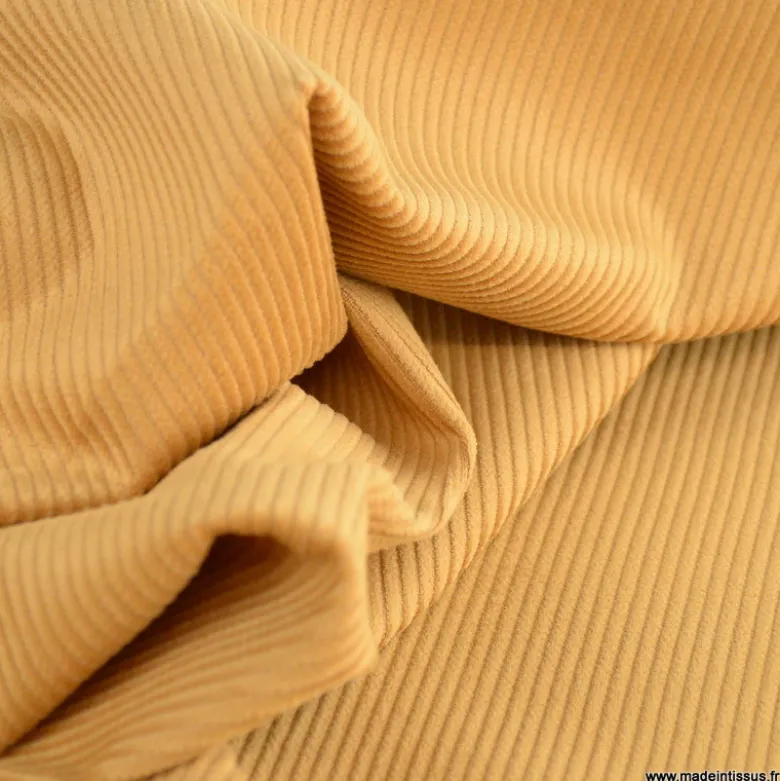 Tissu Velours cotelé 500 raies coloris Camel - OEKO TEX