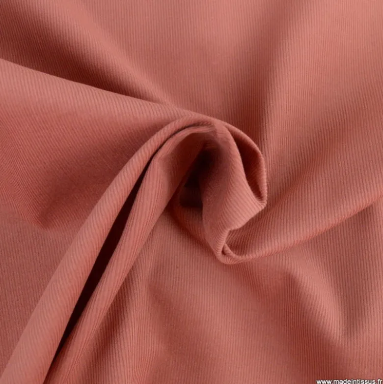 Tissu velours côtelé milleraies coton Paprika -oeko tex