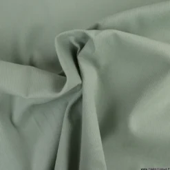 Tissu velours côtelé milleraies coton Vert de gris -oeko tex