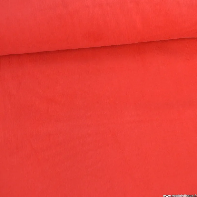 Tissu velours côtelé milleraies coton Rouge