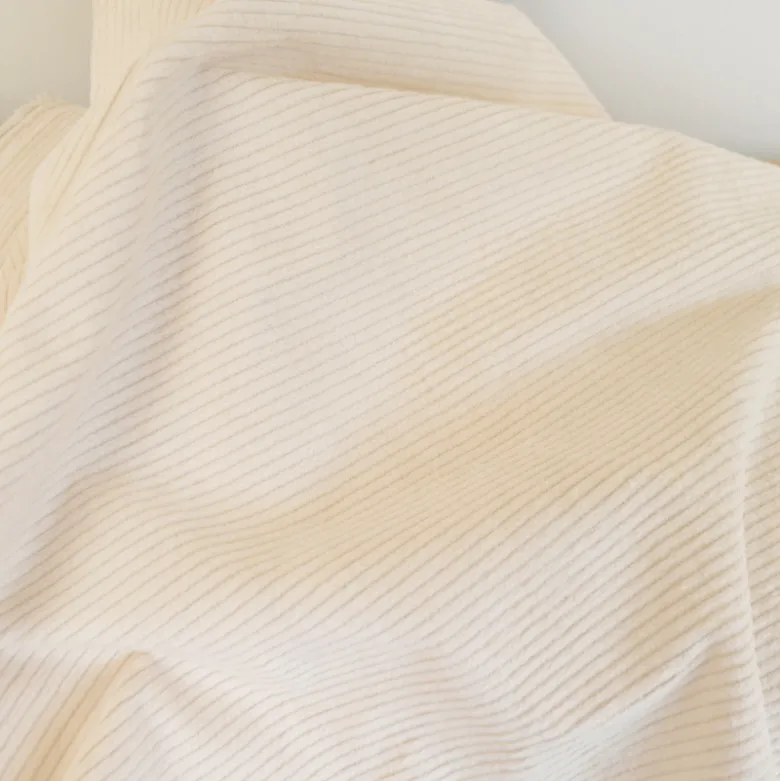 Tissu Velours côtelé Stretch Blanc cassé milk - oeko tex