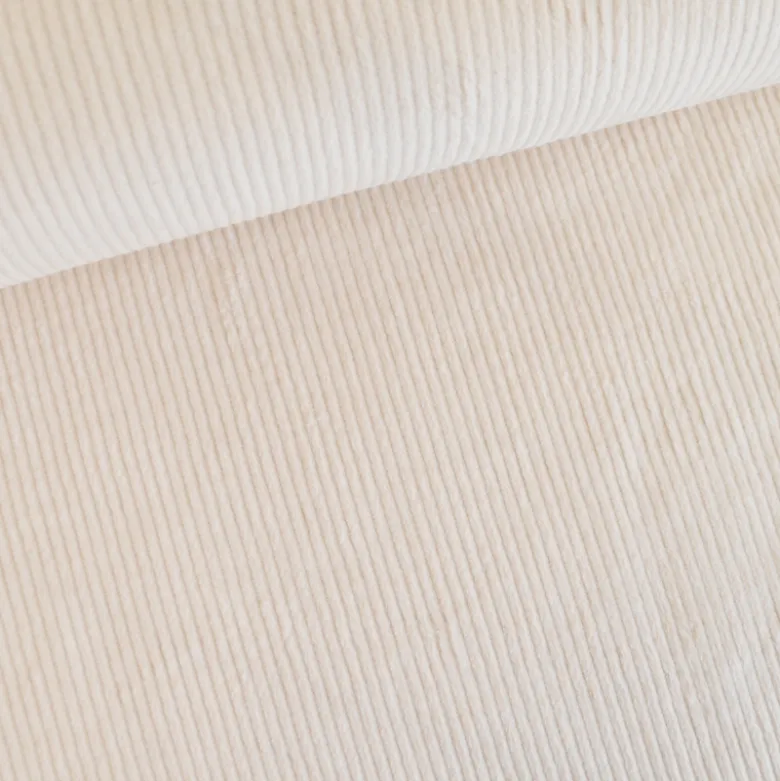 Tissu Velours côtelé Stretch Blanc cassé milk - oeko tex