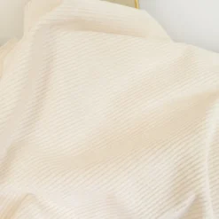 Tissu Velours côtelé Stretch Blanc cassé milk - oeko tex