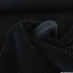 Tissu Velours côtelé Stretch Noir - oeko tex
