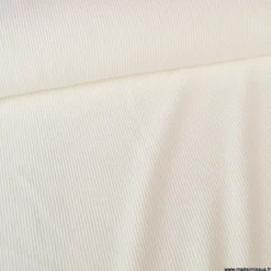 Tissu Velours côtelé washé blanc cassé - oeko tex