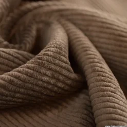 Tissu Velours côtelé washé Chocolat - oeko tex