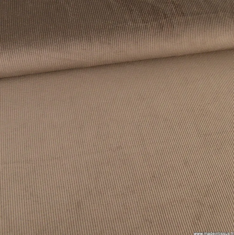 Tissu Velours côtelé washé Chocolat - oeko tex