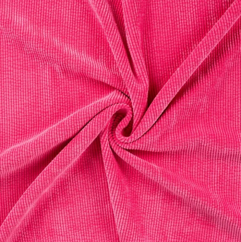 Tissu Velours côtelé washé Rose Fuchsia - oeko tex