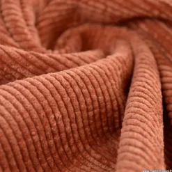 Tissu Velours côtelé washé terracotta - oeko tex