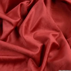 Tissu velours d'ameublement coloris rouge/bordeaux