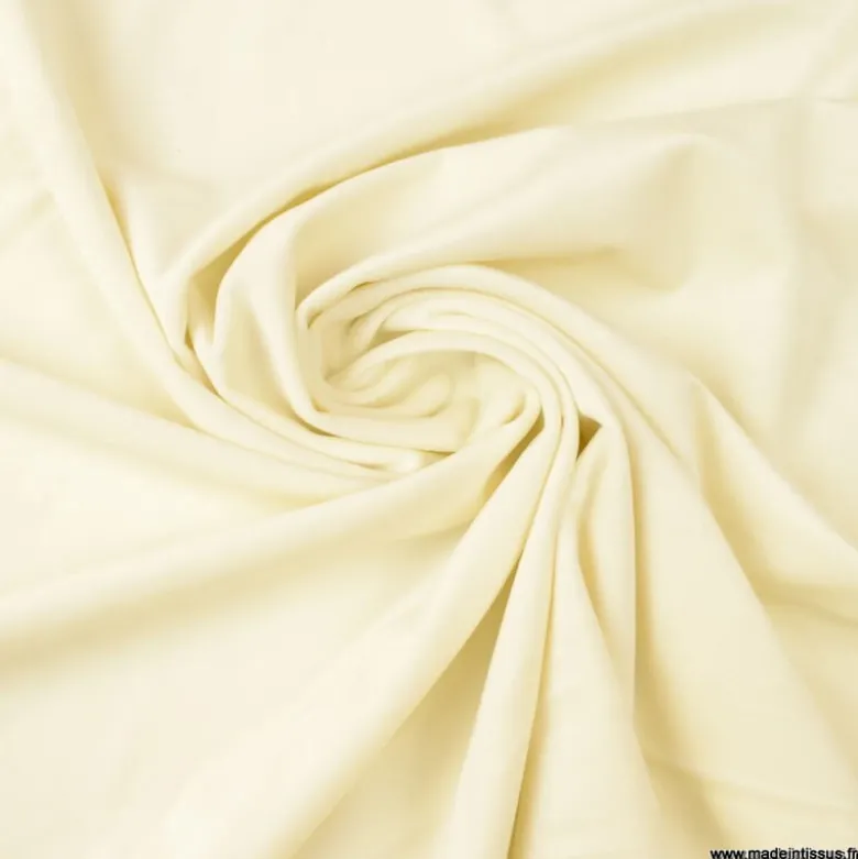 Tissu velours d'ameublement coloris Ivoire